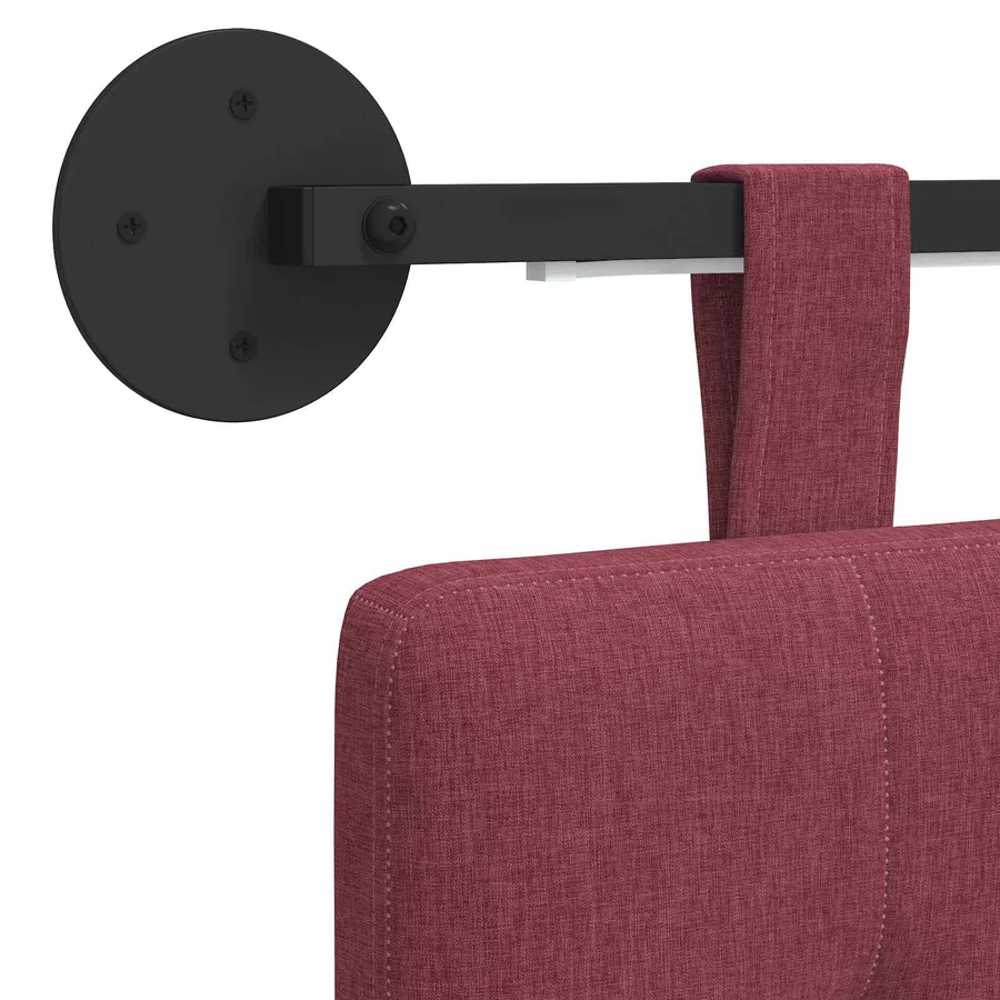 Tête de lit suspendue Avec lumière LED Bordeaux Tissu - 8