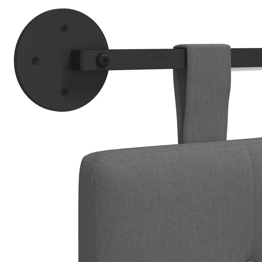 Tête de lit suspendue Avec lumière LED Gris foncé Tissu - 8