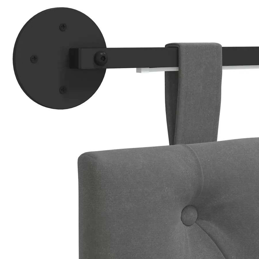 Tête de lit suspendue Avec lumière LED Gris foncé Velours - 8