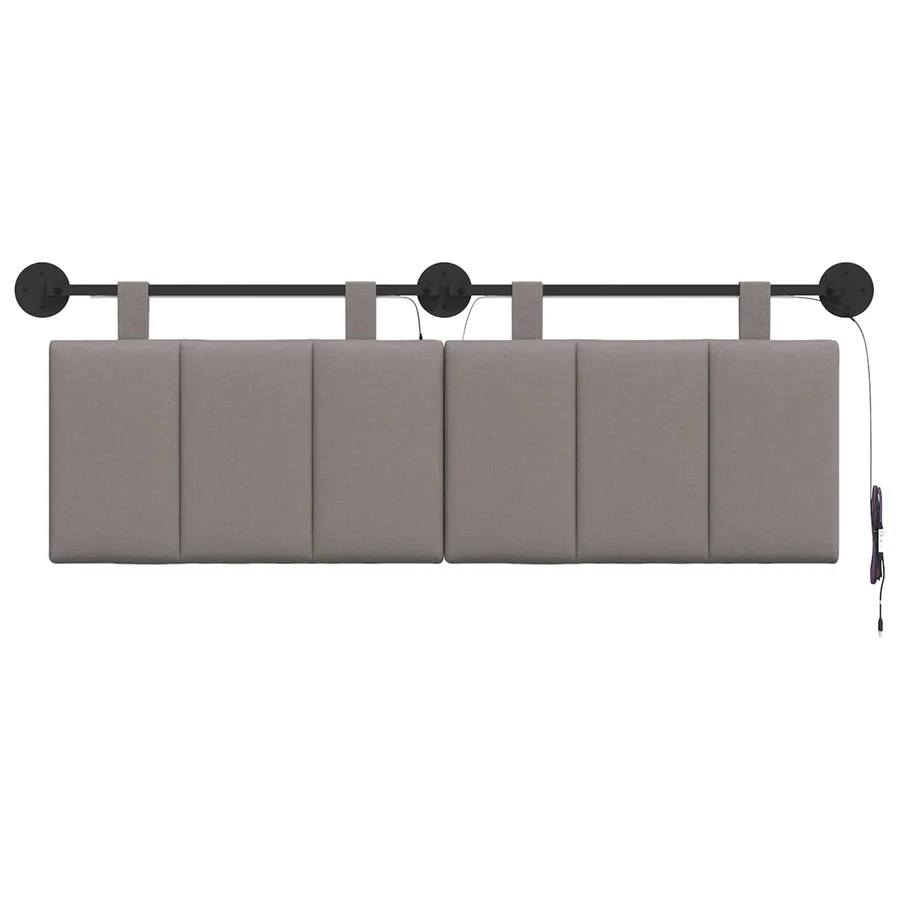 Tête de lit suspendue Avec lumière LED Taupe Tissu - 6
