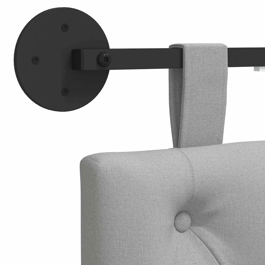 Tête de lit suspendue Gris nuage Tissu - 8