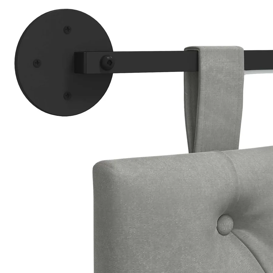 Tête de lit suspendue Avec lumière LED Gris clair Velours - 8