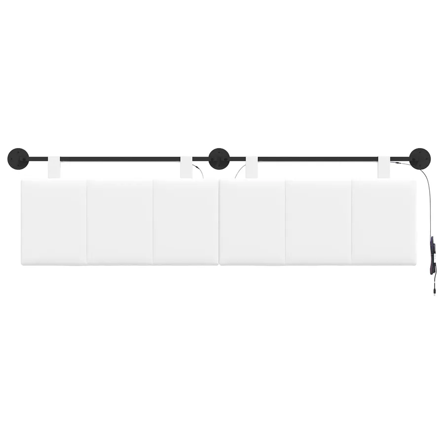Tête de lit suspendue Avec lumière LED Blanc Tissu - 6
