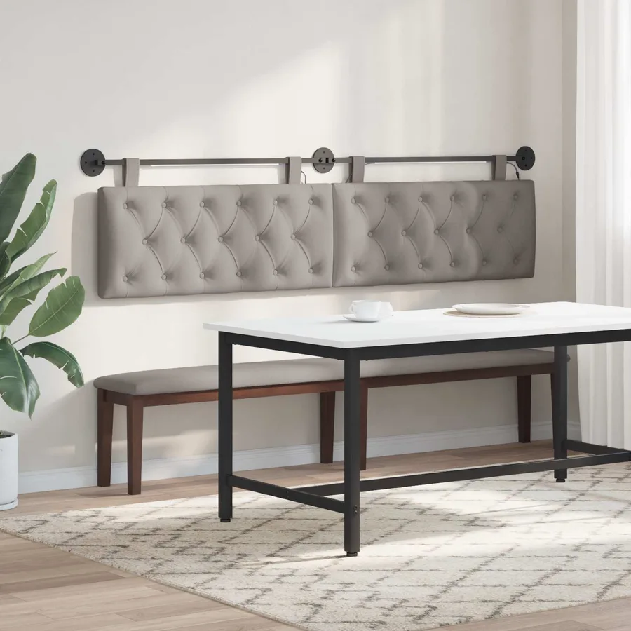 Tête de lit suspendue Avec lumière LED Taupe Tissu - 4