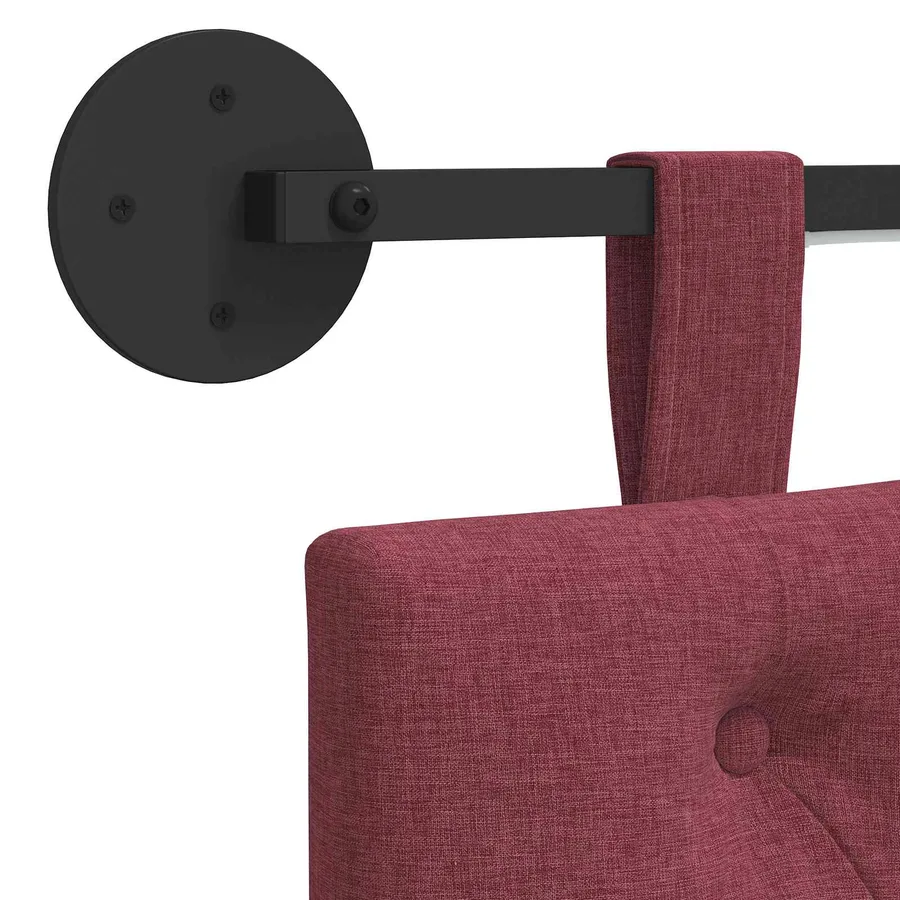 Tête de lit suspendue Avec lumière LED Bordeaux Tissu - 10