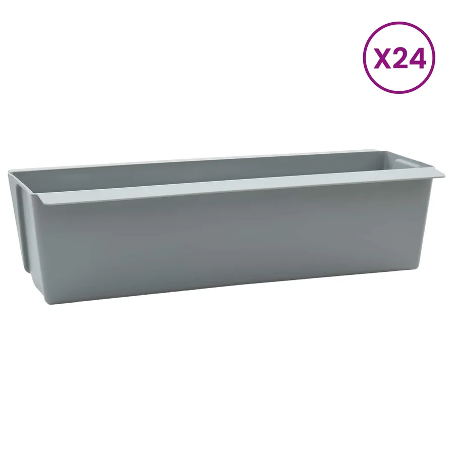 Caisses à fleurs pour palettes Euro 24 pcs Gris clair - 3
