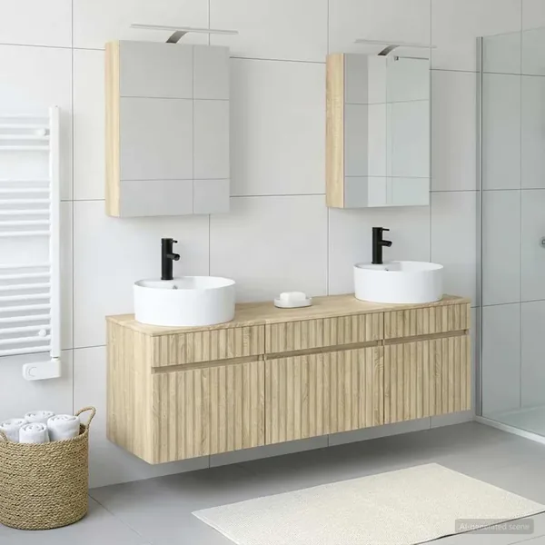 Ensemble d'armoire de salle de bain 5 pcs Chêne Sonoma