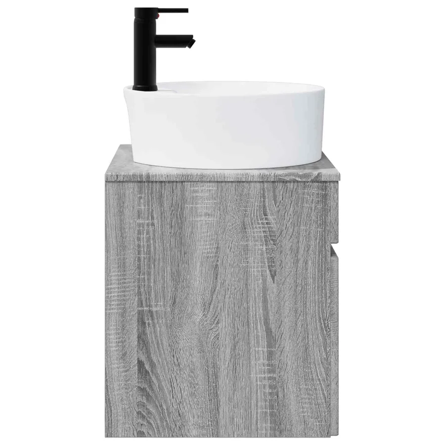 Meuble de lavabo mural Sonoma gris 49 x 44,5 x 65 cm - 3