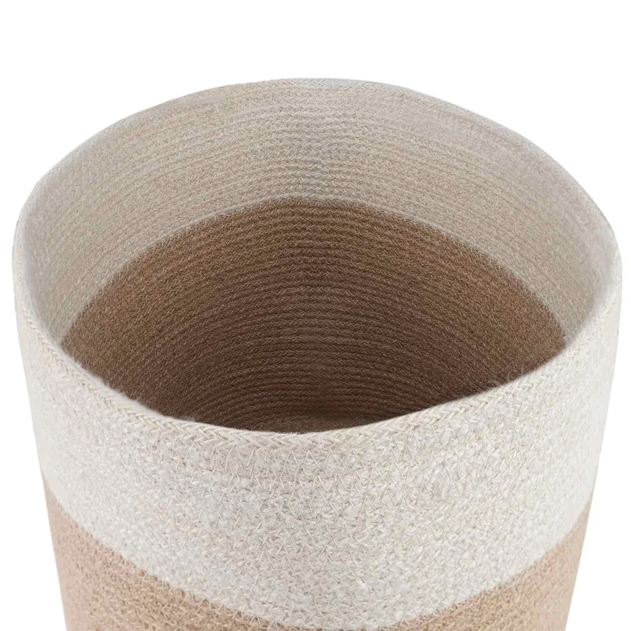 Ensemble de Pots à Plantes 2 pcs Naturel et Blanc Ø 28 x 28 cm - 3