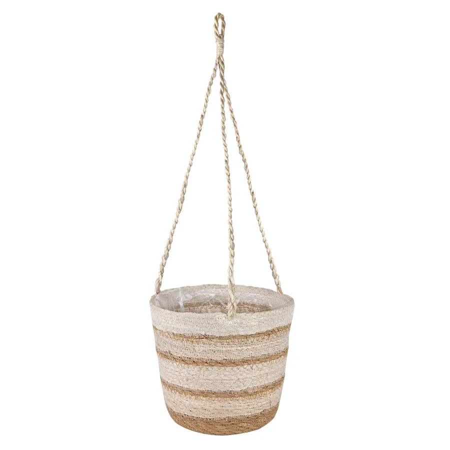 Paniers à plantes en herbe de mer 3 pcs Naturel, Blanc et Beige - 3