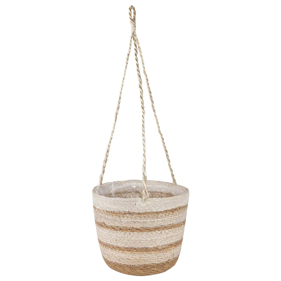 Paniers à plantes en herbe de mer 3 pcs Naturel, Blanc et Beige - 4