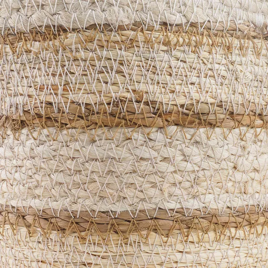 Paniers à plantes en herbe de mer 3 pcs Naturel, Blanc et Beige - 6