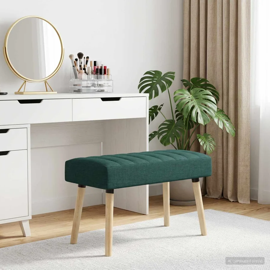 Banc capitonné canal Vert foncé 80 x 40 x 46 cm Tissu