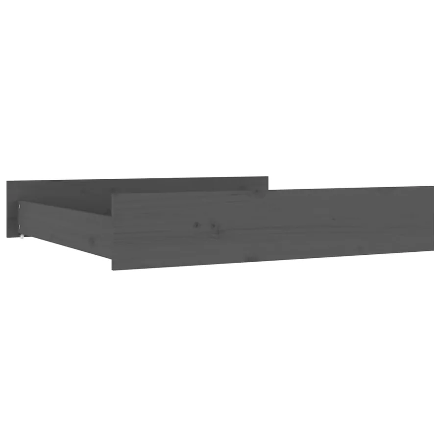 Tiroirs de lit 2 pcs Gris Bois de pin massif - 3