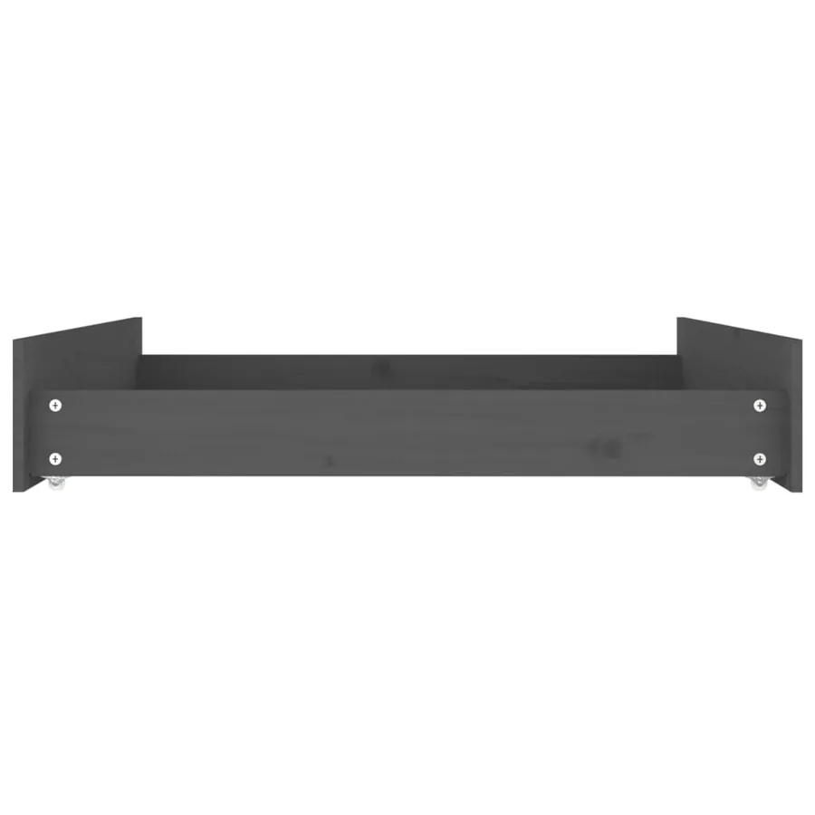 Tiroirs de lit 2 pcs Gris Bois de pin massif - 5
