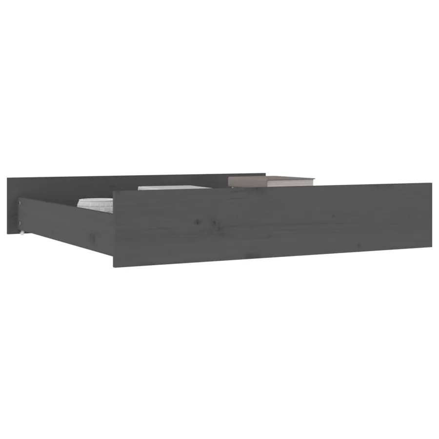 Tiroirs de lit 2 pcs Gris Bois de pin massif - 6