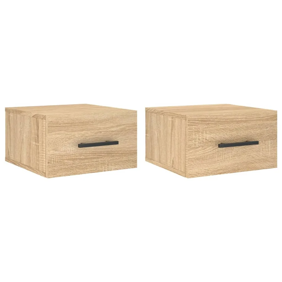Tables de chevet murales 2 pcs chêne sonoma 35x35x20 cm - 2