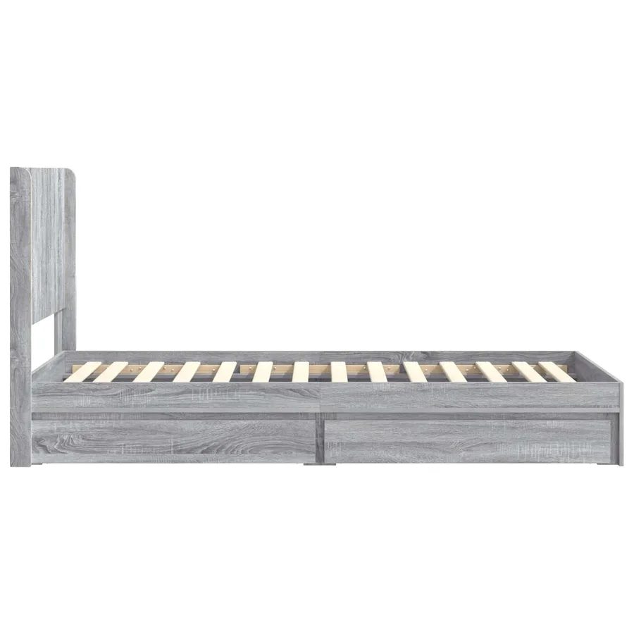 Cadre de lit avec rangement et tête de lit 2 pc - 7