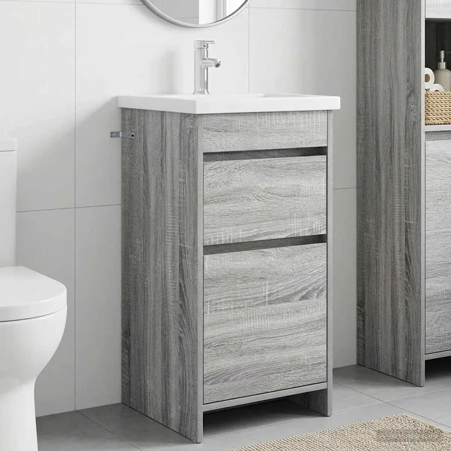 Meuble de salle de bain avec évier Sonoma gris