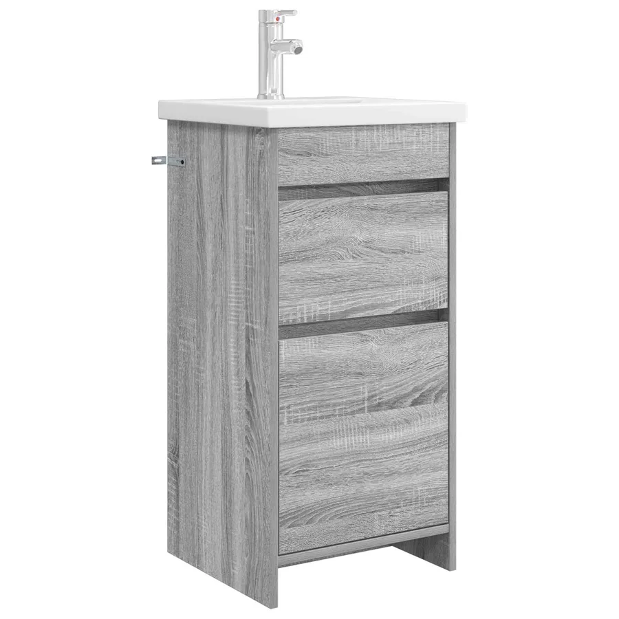 Meuble de salle de bain avec évier Sonoma gris - 2