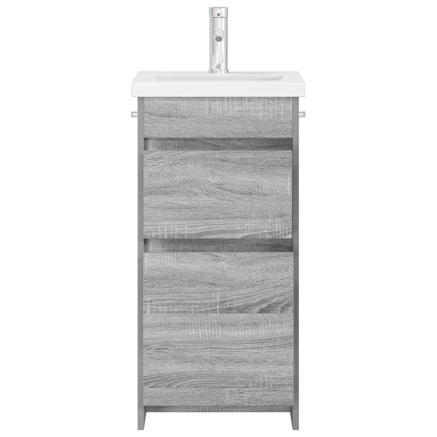 Meuble de salle de bain avec évier Sonoma gris - 3