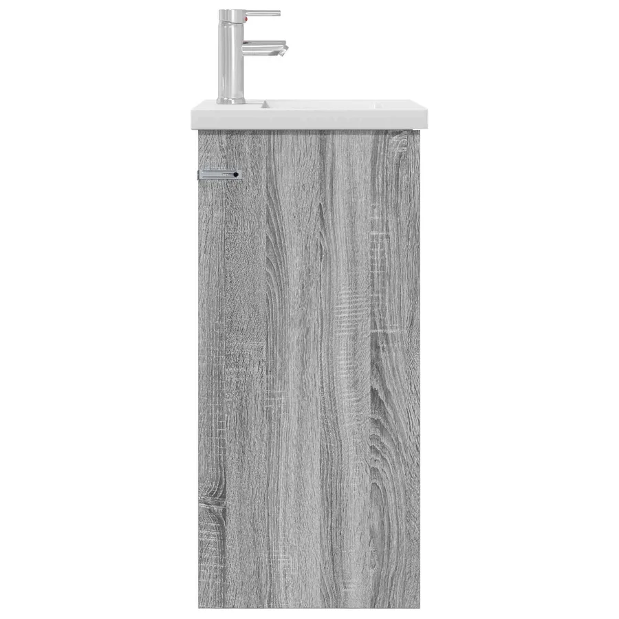 Meuble de salle de bain avec évier Sonoma gris - 4