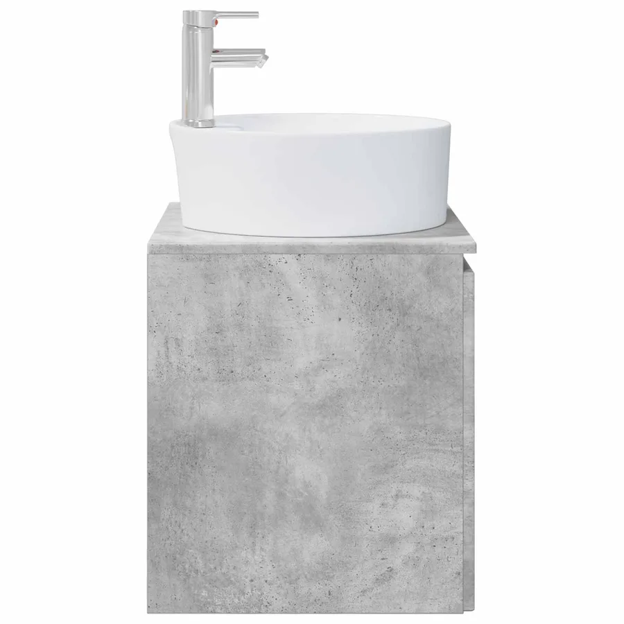 Vanité de lavabo mural Gris béton 49,5 x 44,5 x 65 cm - 4