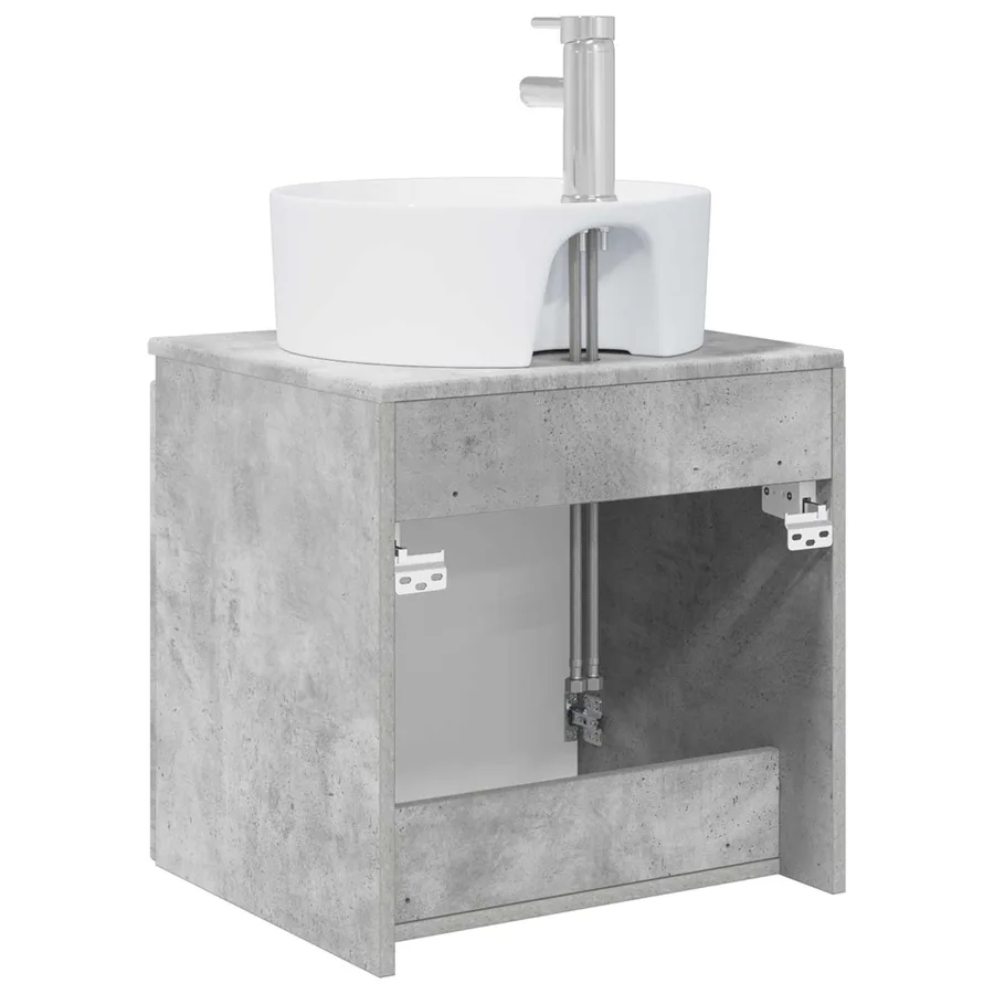 Vanité de lavabo mural Gris béton 49,5 x 44,5 x 65 cm - 5