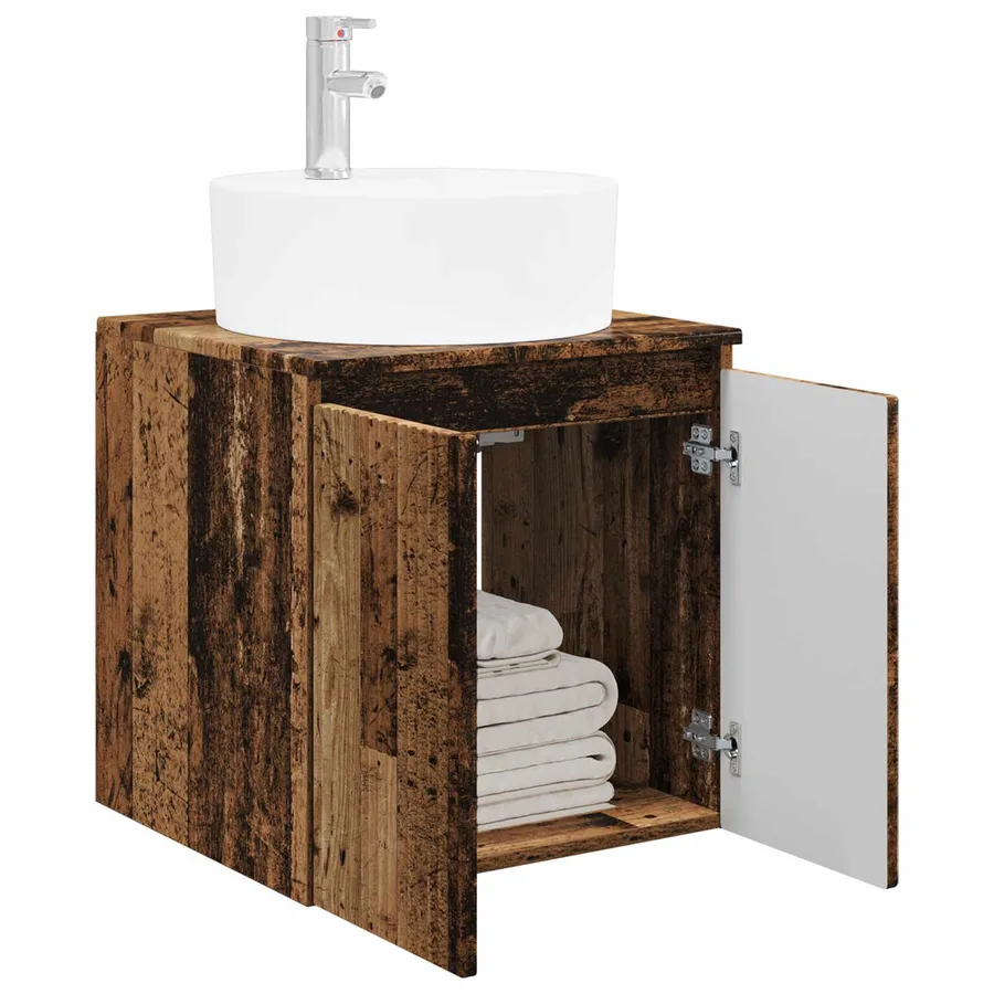 Vanité de lavabo mural Bois ancien 49,5 x 44,5 x 65 cm - 3
