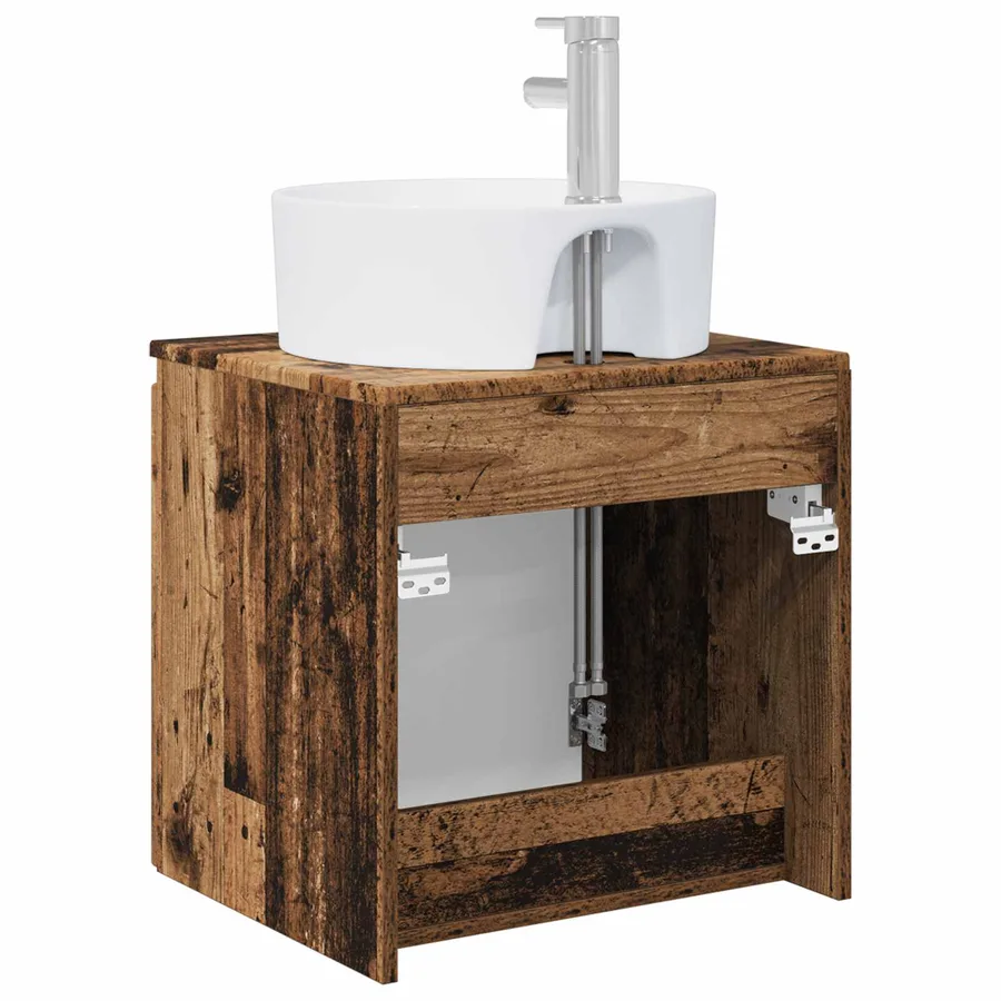 Vanité de lavabo mural Bois ancien 49,5 x 44,5 x 65 cm - 5