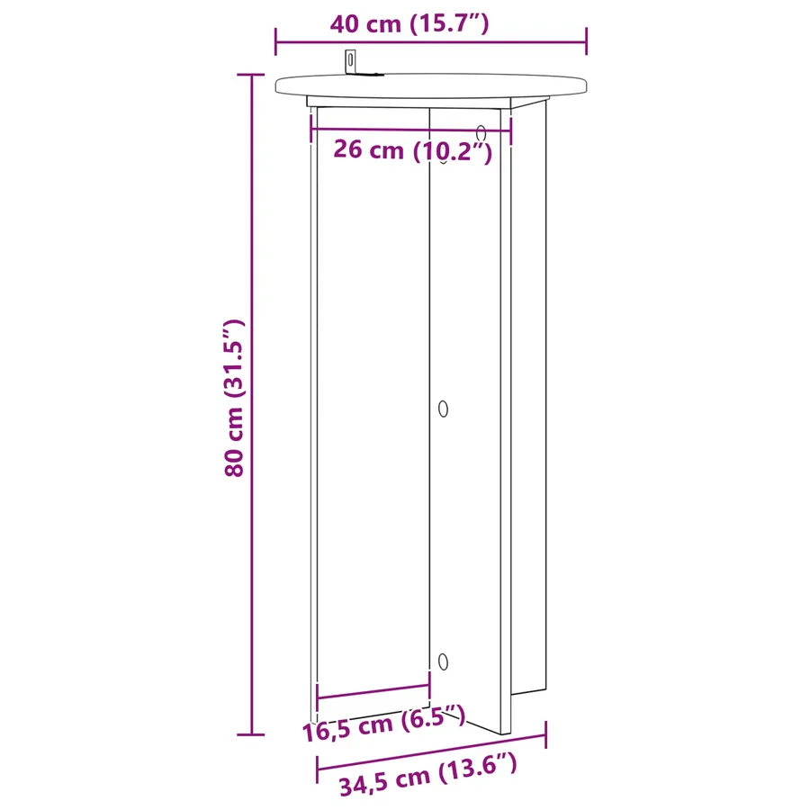 Support de Plante 2 pc Chêne artisanal 40 x 40 x 80 cm - 11