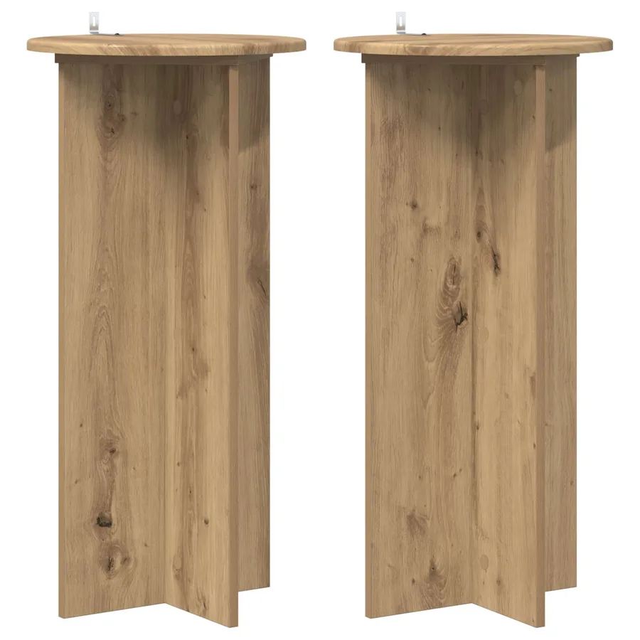 Support de Plante 2 pc Chêne artisanal 40 x 40 x 80 cm - 2