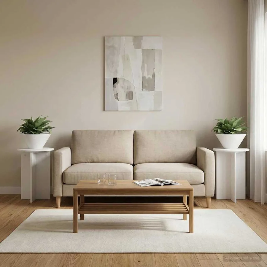 Support de Plante 2 pcs Blanc Ø40 x 40 cm Bois d'ingénierie - 4