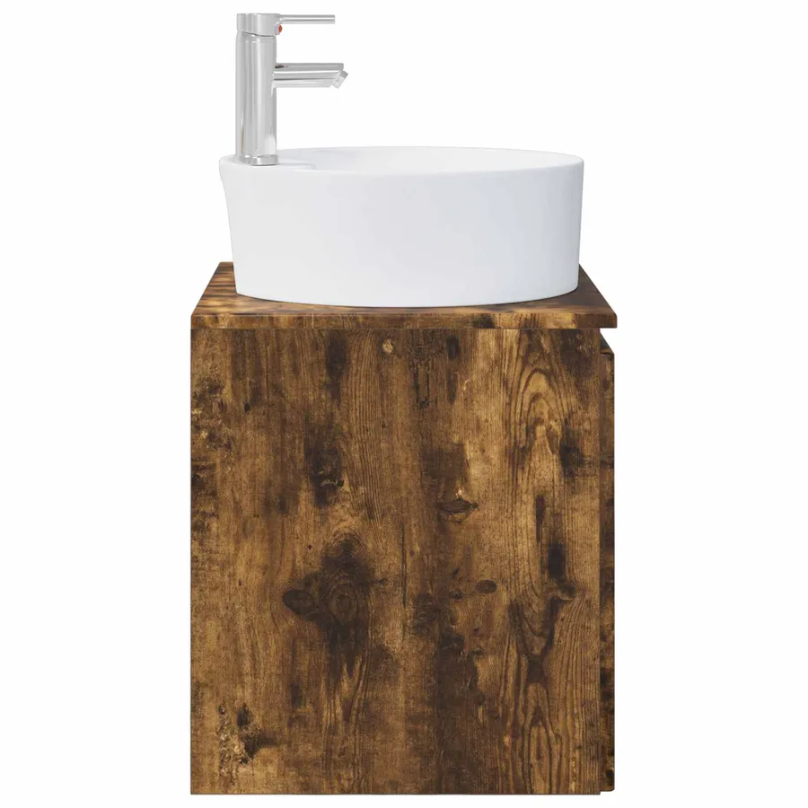 Vanité de lavabo mural Chêne fumé 49,5 x 44,5 x 65 cm - 4