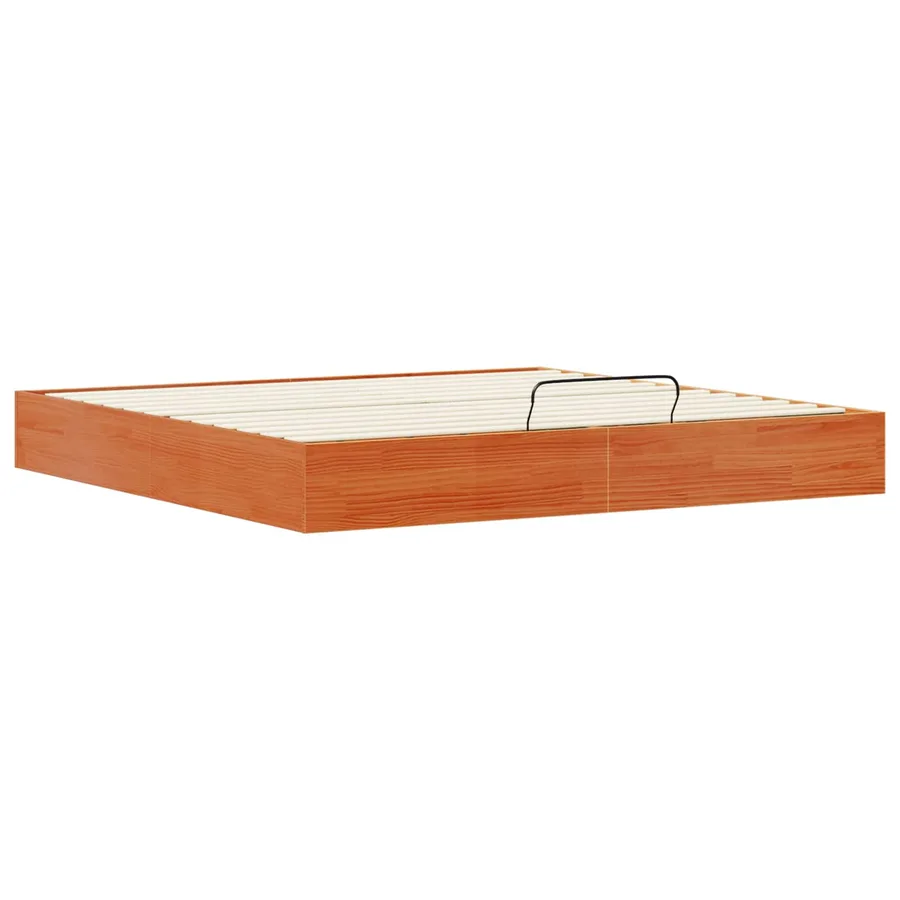Cadre de lit ottoman avec rangement Brun cire 180 x 200 cm - 4