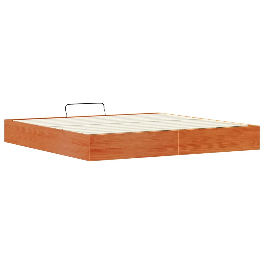 Cadre de lit ottoman avec rangement Brun cire 180 x 200 cm - 7