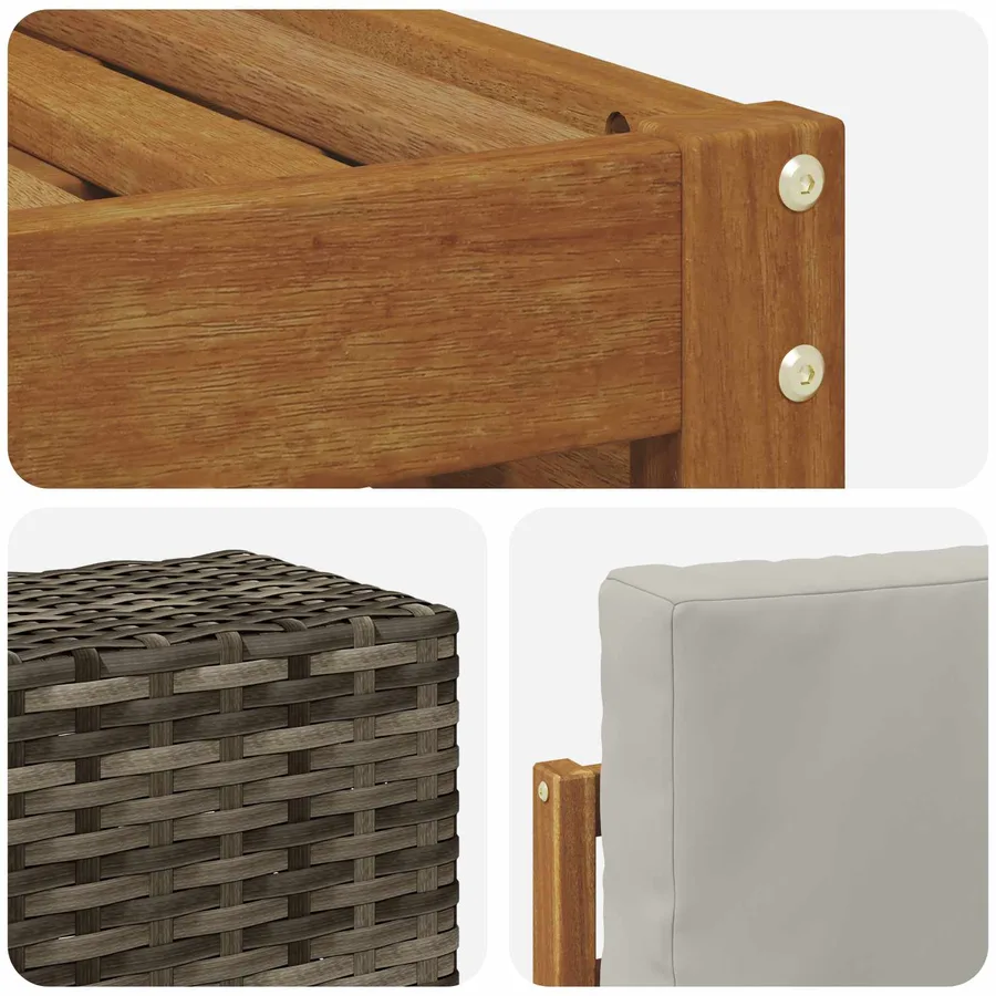 Ensemble de canapé d'angle 7 pcs Naturel et gris clair - 6