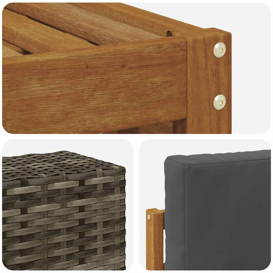 Ensemble de canapé d'angle 6 pcs Naturel et Anthracite - 6