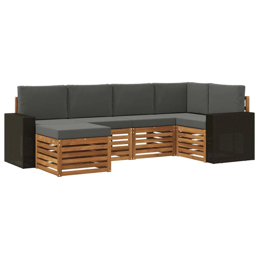 Ensemble de canapé d'angle 6 pcs Naturel et Anthracite - 2