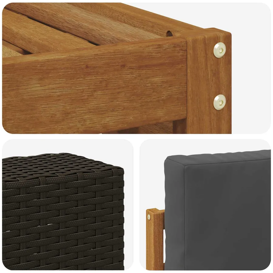 Ensemble de canapé d'angle 6 pcs Naturel et Anthracite - 6