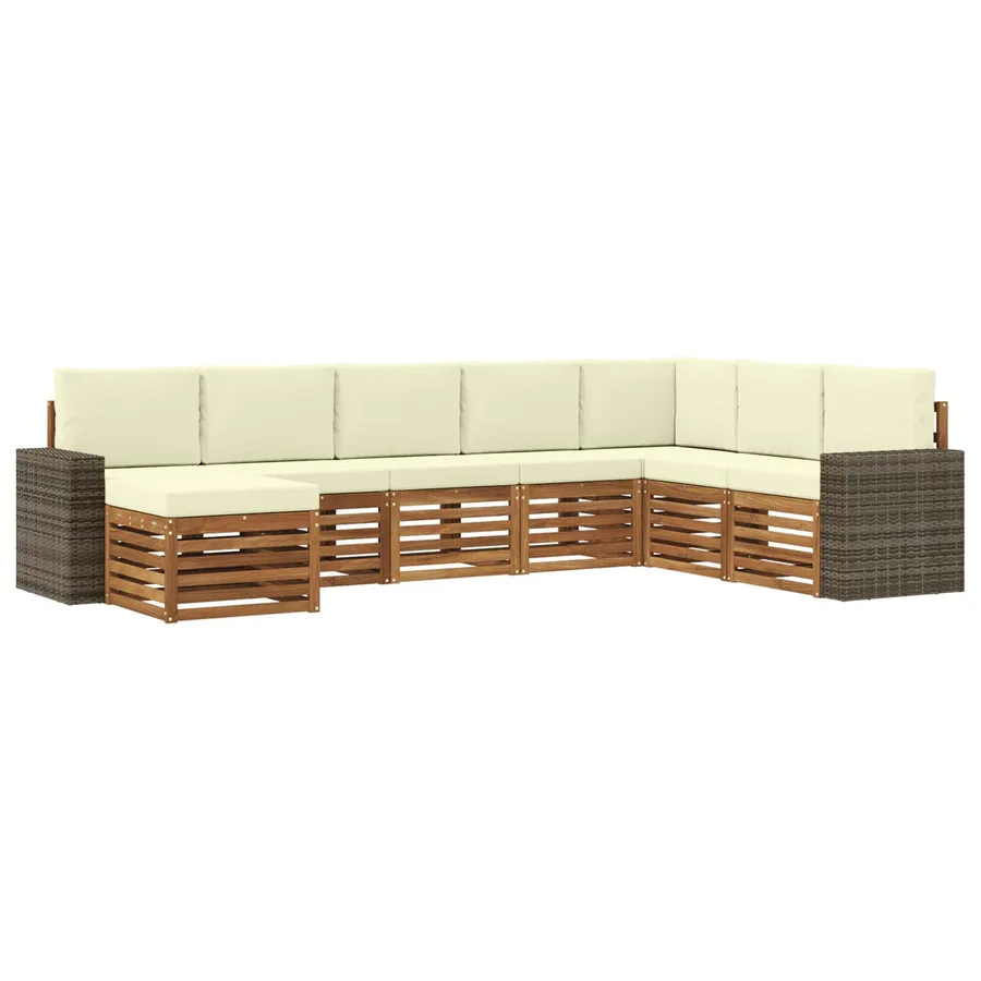 Ensemble de canapés d'extérieur 8 pcs Naturel et Crème - 2