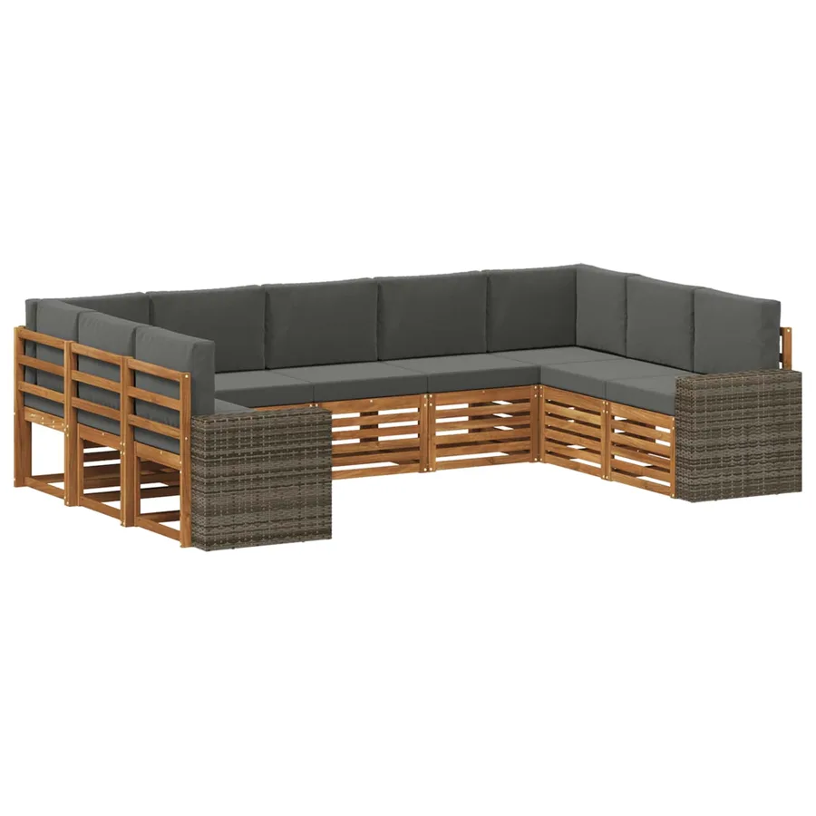 Ensemble de canapé d'angle 9 pcs Naturel et Anthracite - 2