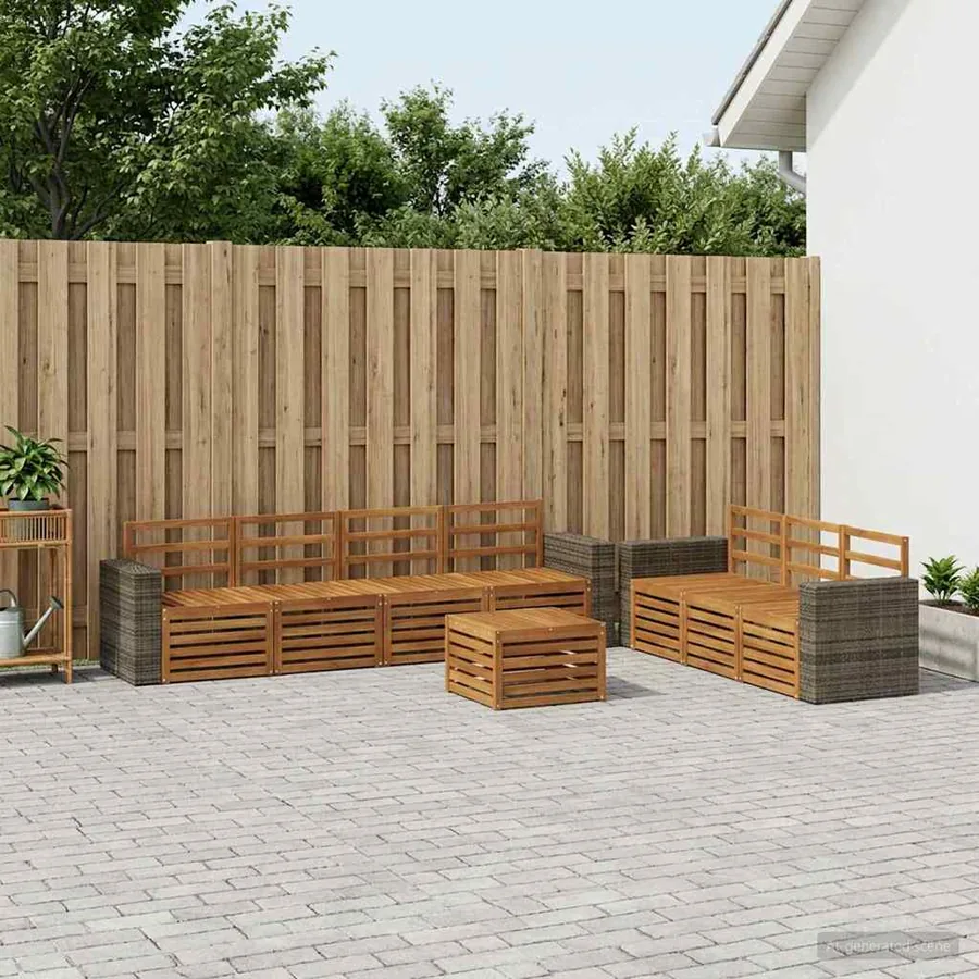 Ensembles de canapés 8 pcs Bois d'Acacia Massif