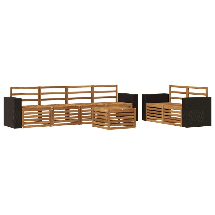 Ensemble de canapés d'extérieur 7 pcs Naturel - 2