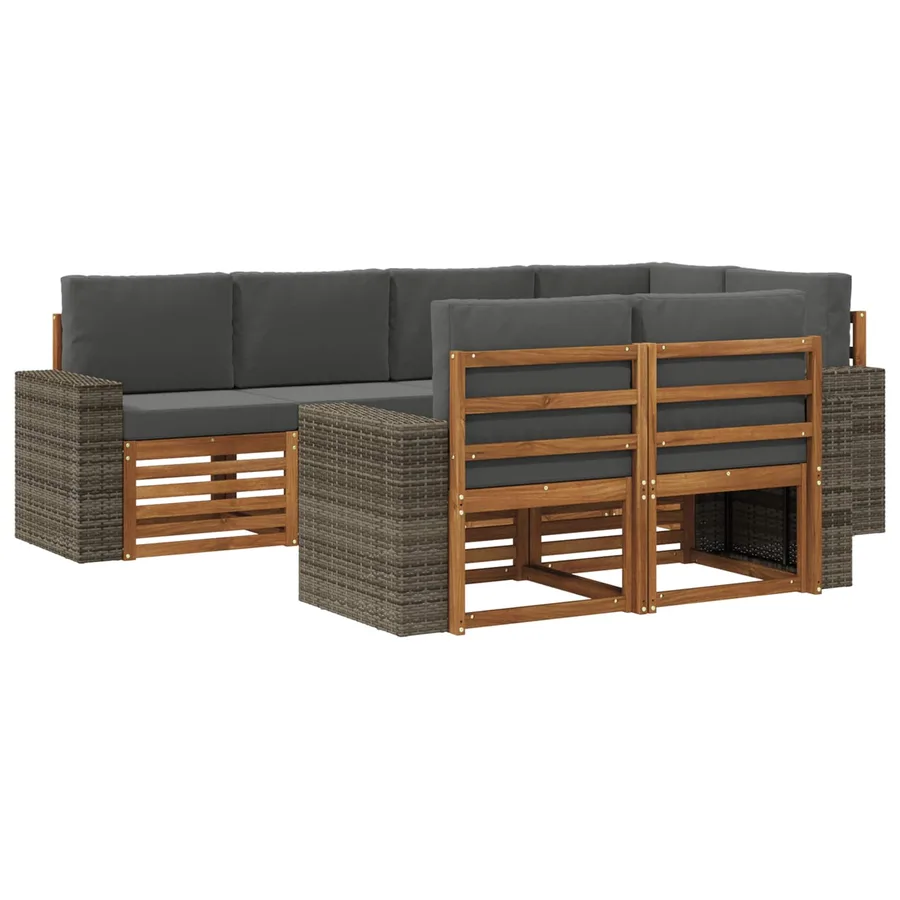 Ensemble de canapé d'angle 7 pcs Naturel et Anthracite - 2