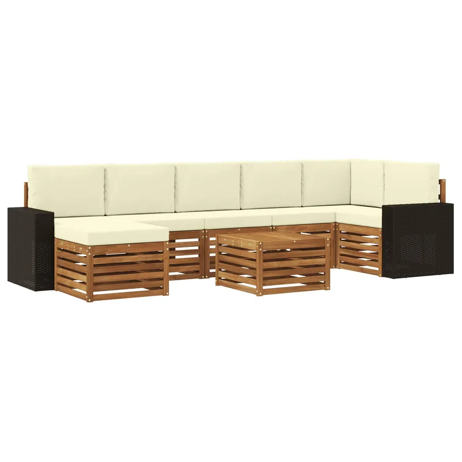 Ensemble de canapés d'extérieur 8 pcs Naturel et Crème - 2