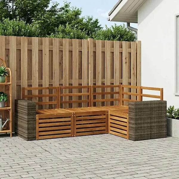 Ensembles de canapés 4 pcs Bois d'Acacia Massif