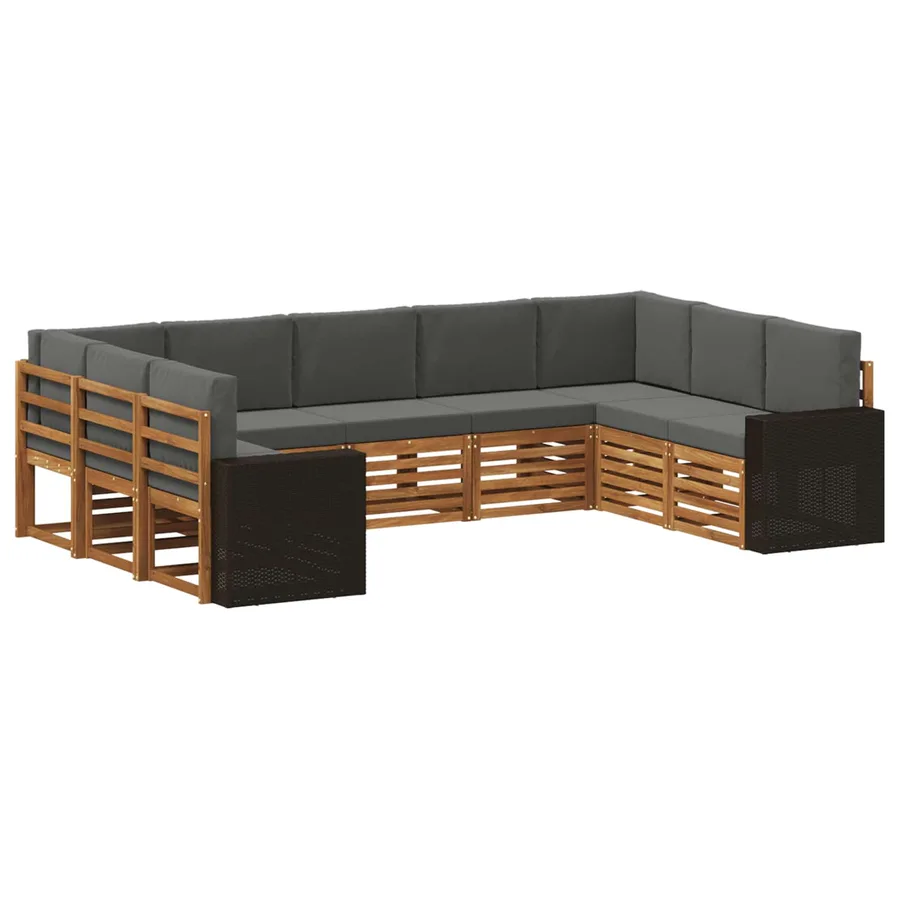 Ensemble de canapé d'angle 9 pcs Naturel et Anthracite - 2