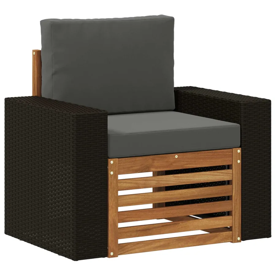 Sofa de milieu extérieur Bois d'Acacia Massif Naturel - 2