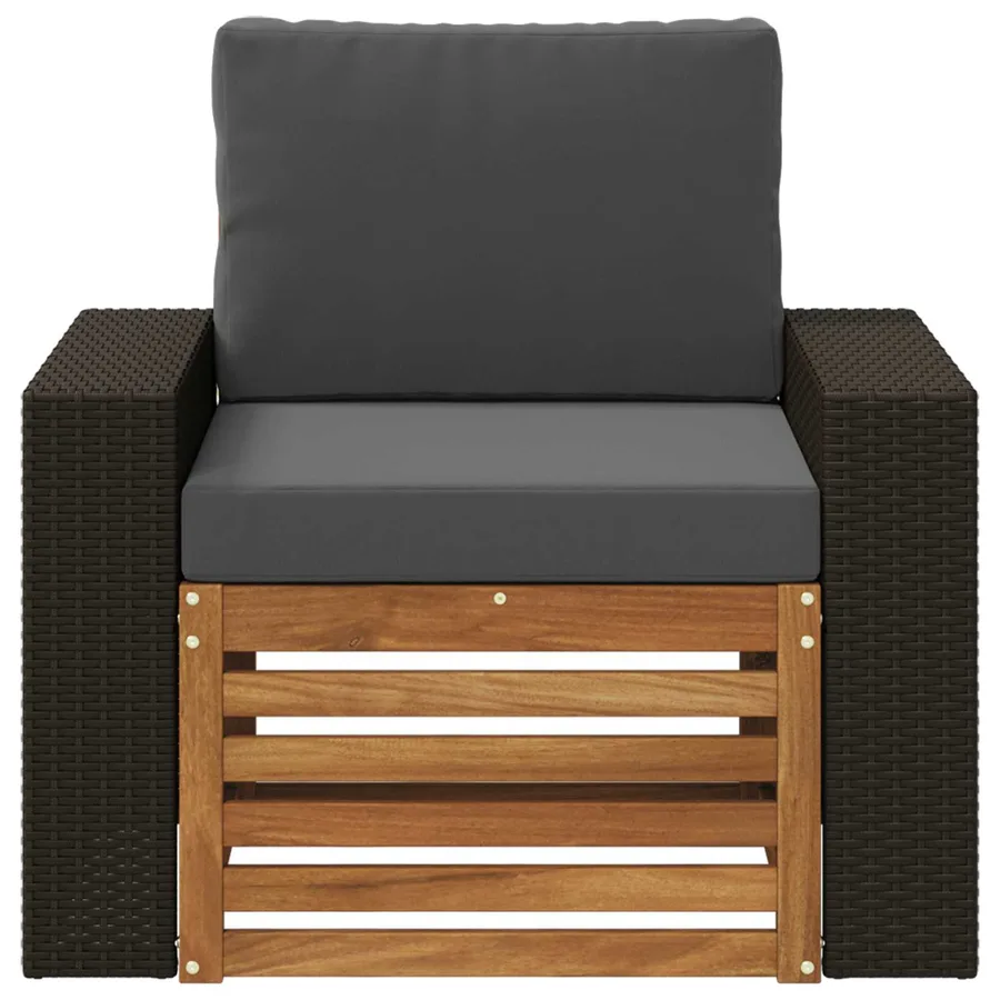 Sofa de milieu extérieur Bois d'Acacia Massif Naturel - 3